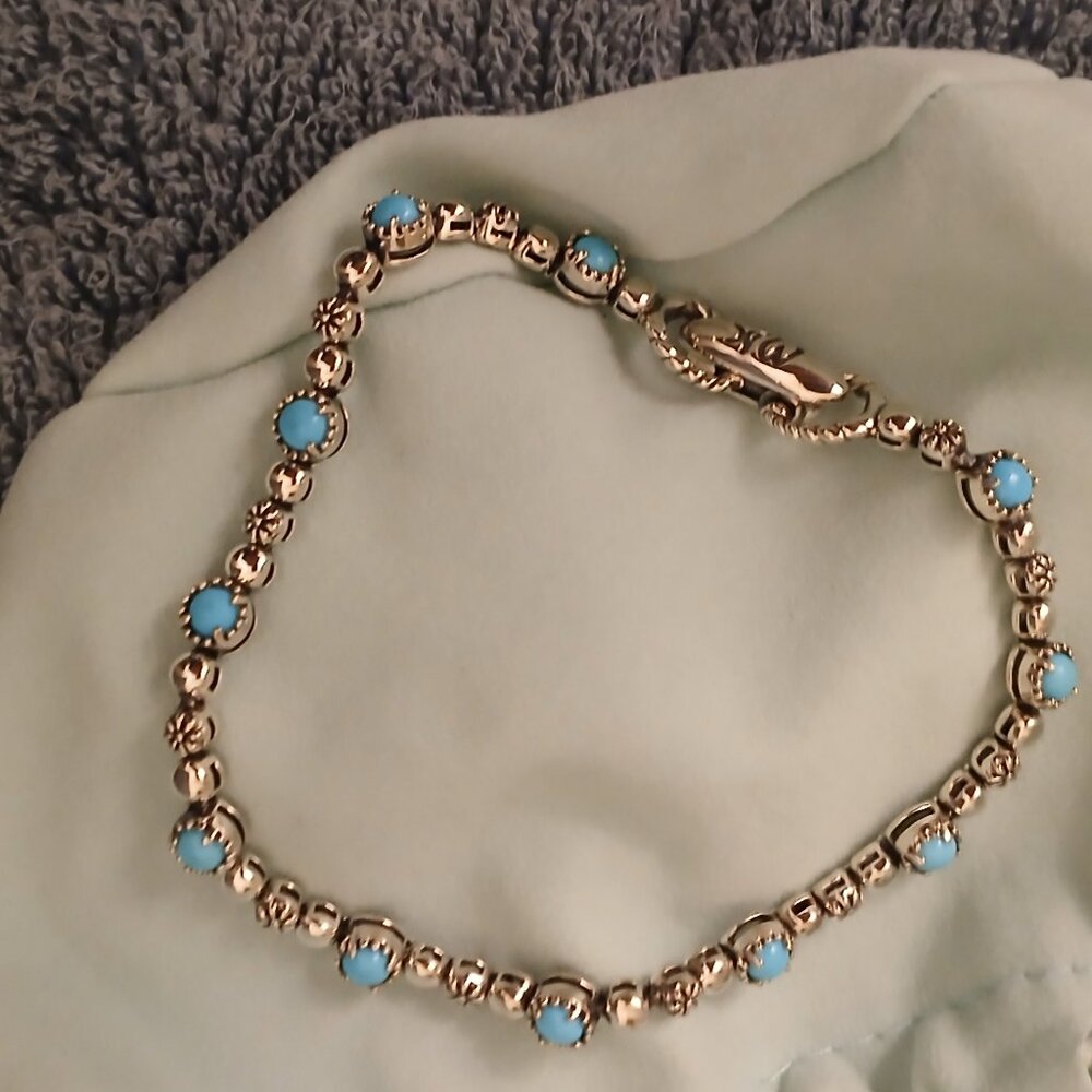 Sterling Silver Desert Flower Tennis Bracelet